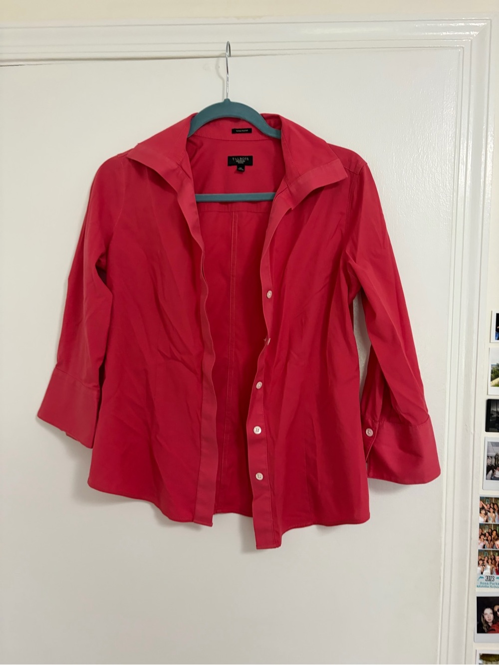 Talbots Bright Red Button-Front Shirt Jacket